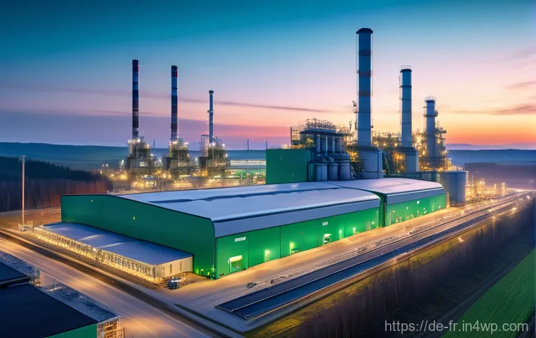 그린 수소와 전통 산업의 융합 - A hyper-realistic depiction of a state-of-the-art green hydrogen direct reduction steel plant in Ger...